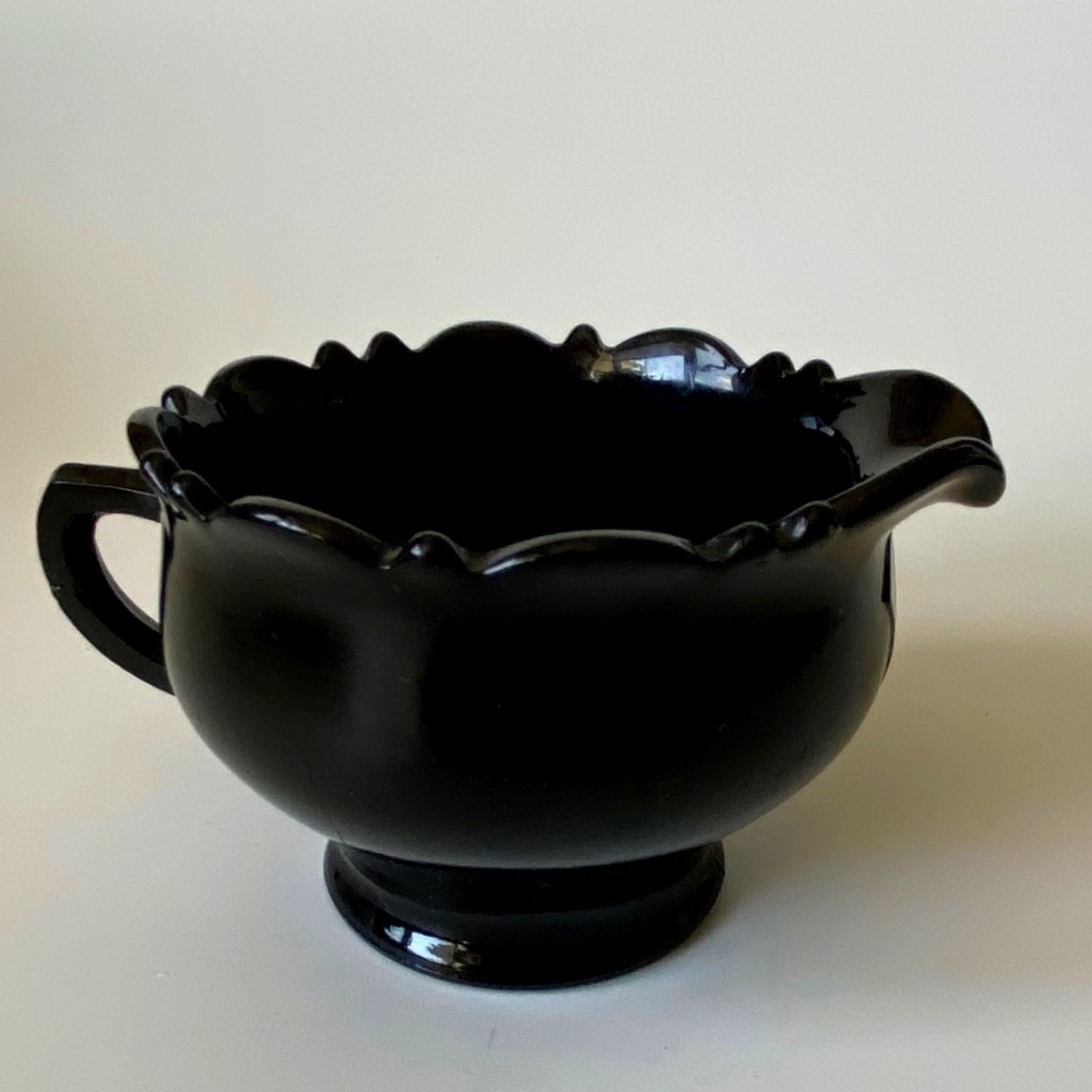 Black Amethyst Depression Glass Creamer L.E.Smith 1925 -1934 Art Deco Antique